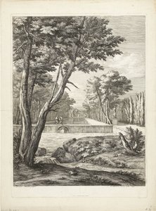 Paysage avec deux hommes près d