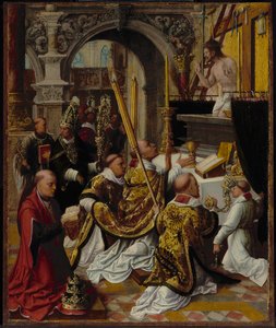 La messe de Saint Grégoire le Grand (540-604) - Adriaen Isenbrandt or Isenbrant