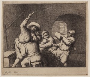 Combat au couteau - Adriaen Jansz. van Ostade