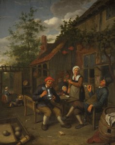 Paysans buvant devant une auberge - Adriaen Jansz. van Ostade