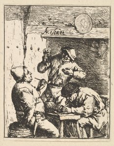 Chanteur debout entre deux fumeurs - Adriaen Jansz. van Ostade