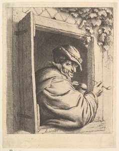 Fumeur à la fenêtre, 1610-85 - Adriaen Jansz. van Ostade