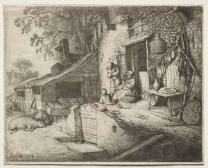 La femme filant - Adriaen Jansz. van Ostade