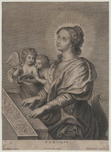 Sainte Cécile jouant de l
