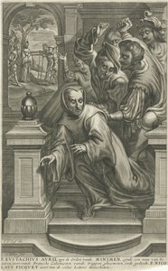 Eustachius Avril jeté dans les escaliers par des calvinistes - Adriaen Millaert