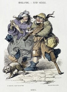 Gueux jouant de la musique de rue, Hollande, XVIIe siècle - Adriaen Pietersz van de (after) Venne
