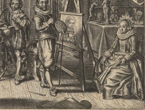 Peintre et modèle féminin dans l