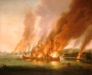 La bataille de La Hogue, 23 mai 1692, fin du XVIIe siècle - Adriaen van Diest
