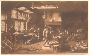 Une auberge avec de nombreux invités - Adriaen van Ostade