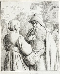 Un homme et une femme conversant - Adriaen van Ostade