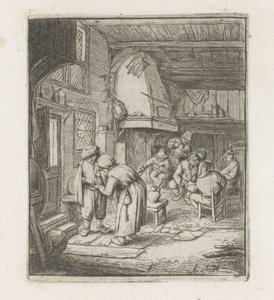 Homme payant une femme dans une auberge - Adriaen van Ostade