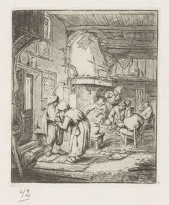 Homme payant ses frais à une femme dans une auberge - Adriaen van Ostade