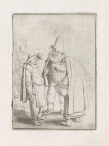 Homme avec une fraise avec un couple de paysans - Adriaen van Ostade