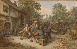 Fête paysanne dans une rue de la ville