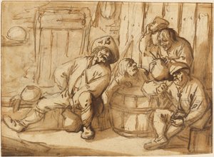 Paysans buvant dans une taverne - Adriaen van Ostade