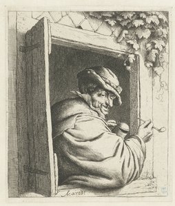 Paysage avec un homme et son chien - Adriaen van Ostade