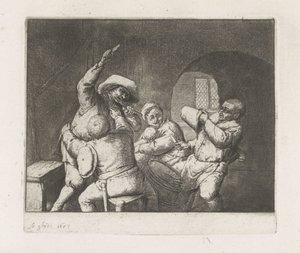 Joueurs de cartes querelleurs - Adriaen van Ostade