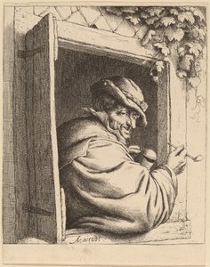 Fumeur à une fenêtre - Adriaen van Ostade