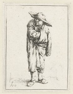 Paysans debout avec main et bras dans son manteau - Adriaen van Ostade