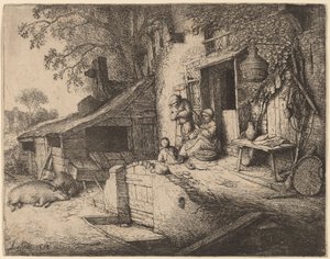 La Fileuse - Adriaen van Ostade