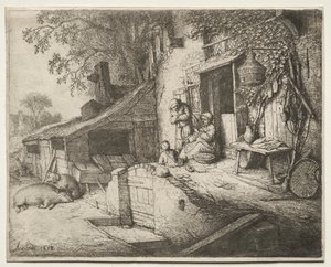 La Femme Filant - Adriaen van Ostade