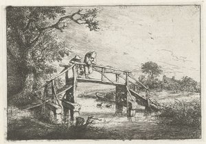 Deux pêcheurs sur un pont - Adriaen van Ostade