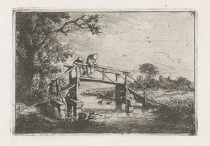 Deux pêcheurs sur un pont - Adriaen van Ostade