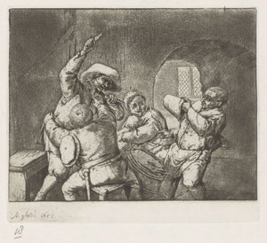 Joueurs de cartes se battant - Adriaen van Ostade