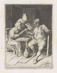 Violoniste avec un couple à table - Adriaen van Ostade