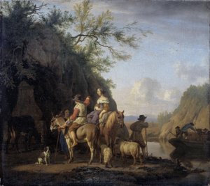 Bateau de ferry, 1666 - Adriaen van de Velde