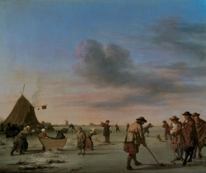 Golfeurs sur la glace près de Haarlem, 1668 - Adriaen van de Velde