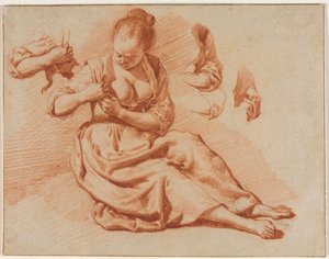 Femme assise cherchant des puces, c. 1671 - Adriaen van de Velde
