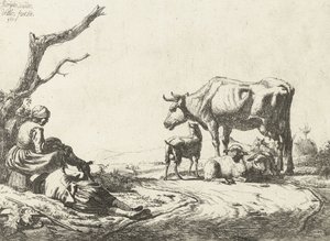 Berger et bergère avec du bétail, 1653 - Adriaen van de Velde
