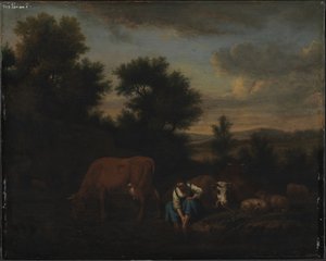 Bergère avec du bétail - Adriaen van de Velde