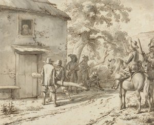 Soldats forçant une porte, 1669 - Adriaen van de Velde