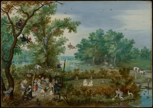 Une joyeuse compagnie dans un arbre - Adriaen van de Venne