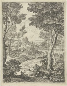 Paysage avec une tour pointue (Landschappen met schaapsherders)