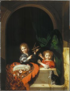Deux enfants avec un piège à souris - Adriaen van der Werff