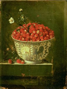 Fraises des bois dans un bol en porcelaine Kraak Wanli chinois, 1704