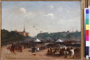 Les Balagans sur le Champ de Mars à Saint-Pétersbourg par Volkov, Adrian Markovich (1827-1873) - Adrian Markovich Volkov
