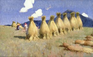 Sept gerbes de maïs en Haute-Hongrie, vers 1906
