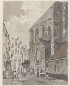 Vue à Amersfoort, à droite une partie de l