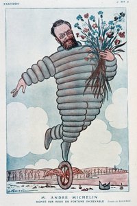 Caricature par André Michelin et Bibendum - Illustration par Adrien Barrère (1877-1931) dans « Fantasio » du 01/07/1923