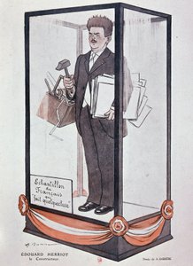 Caricature de Barrère sur Herriot dans Fantasio: « Édouard Herriot: le bâtisseur » - Adrien Barrere