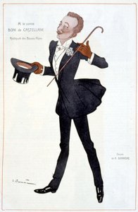 Caricature par le comte Boni de Castellane - Illustration par Adrien Barrère (1877-1931) dans «Fantasio»