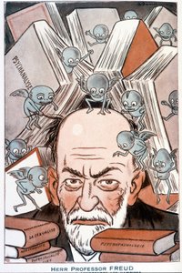 Caricature de Sigmund Freud «Le qui fait comprendre les vampires» - Illustration par Adrien Barrère (1877-1931) dans «Fantasio» du 15/05/1931