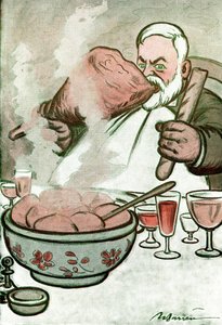 Caricature de Camille Cerf (1862-1936) journaliste belge et secrétaire de Georges Clemenceau - Dessin par Adrien Barrère (1877-1931) de Fantasio - Adrien Barrere