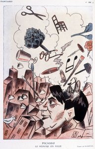 Dessin humoristique sur Pablo Picasso par Barrère - dans Fantasio, du 15/11/1928.