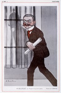 Portrait de Théophile Delcassé (1852-1923), ministre français des Affaires étrangères dans « Fantasio » - Illustration par Adrien Barrère (1877-1931) - Adrien Barrere