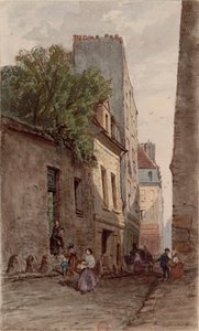 Maison du diacre François de Pâris, Paris, rue des Bourguignons (actuel boulevard de Port-Royal). Dessin par Adrien Dauzats - Adrien Dauzats